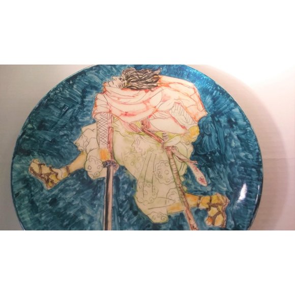 Young Samurai Hand Painted Plate - Vintage 1979 Signed- Artist L.P. Cole - Picture 6 of 15